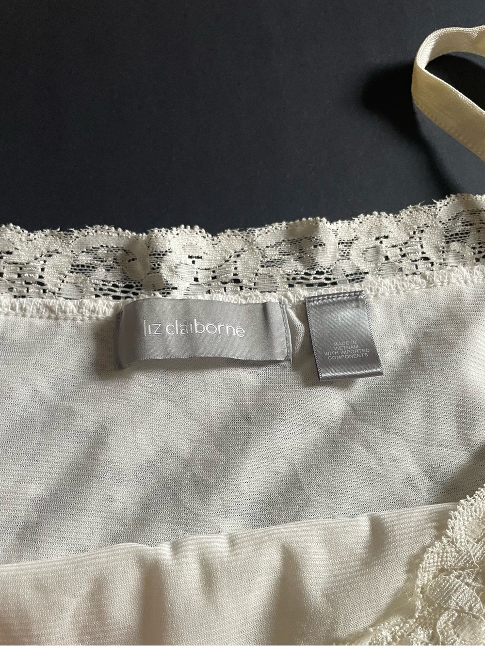 Liz Claiborne Cream Lace Trim Camisole - Picture 3 of 3